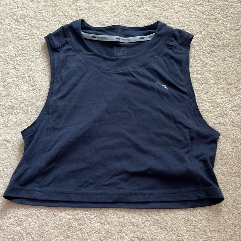 puma muscle tank top with mesh size xs blue